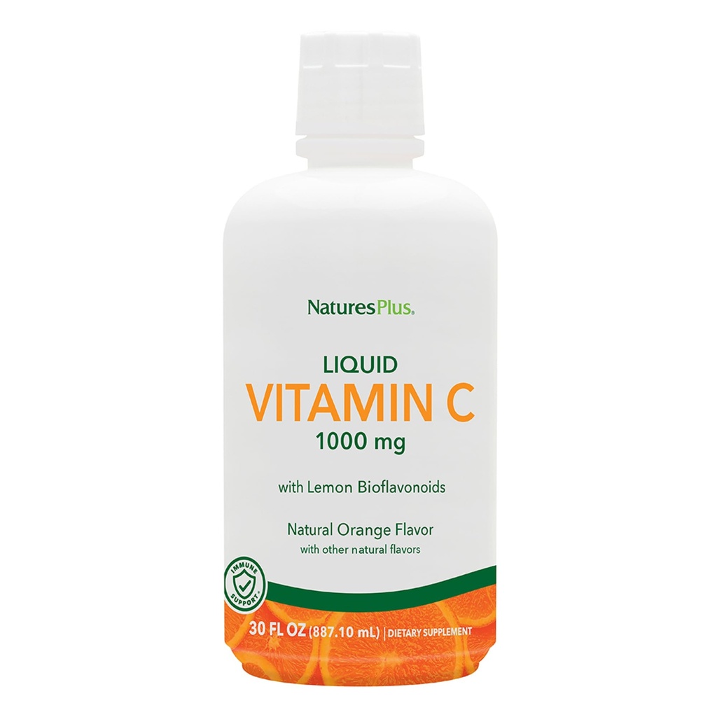 NaturesPlus Flüssiges Vitamin C - 1000 mg, 30 fl oz - mit Zitronenbioflavonoiden - Vegetarisch, Glutenfrei - 30 Servierungen