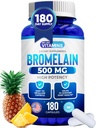 Wir mögen Vitamine Bromelain 500mg Kapseln - 1200 GDU/Serving - Bromelain Ergänzung aus Ananasextrakt - Proteolytische Enzyme für Verdauung, Absorption, Gelenkschmerzen, Muskeln Soreness - 180 Kapseln