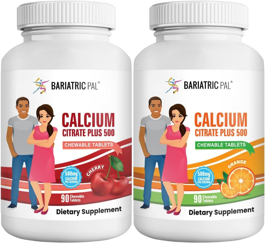 BariatricPal Calcium Citrate 500mg Kautabletten - 2-Flavor Vielfalt Pack