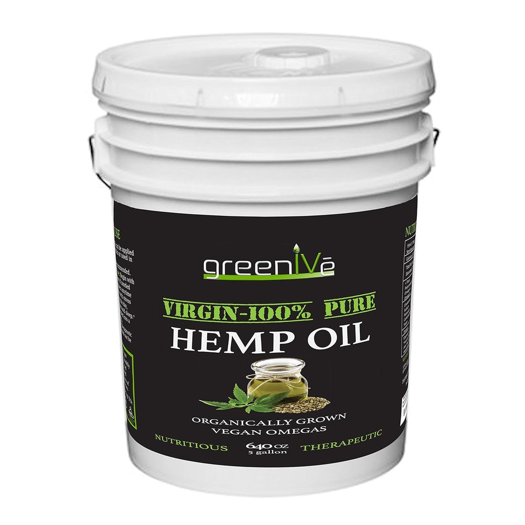 GreenIVe - Hanföl - Vegan Omegas - Kalt gepresst - Exklusiv auf (640oz)