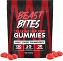 BEAST BITES - Creatine Infused Gummies - 5g Creapure Creatine Monohydrate Per Serving - NSF zertifiziert für Sport - 30 Servietten