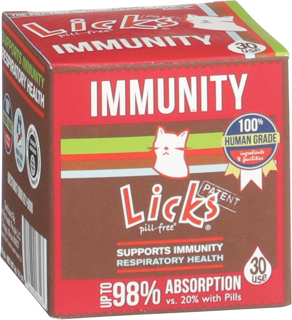 Licks Pill-Free Cat Immunität - Immununterstützung Cat Supplies - Atmungsergänzungen - Health Supplies - Gel Packets - 30 Verwendung