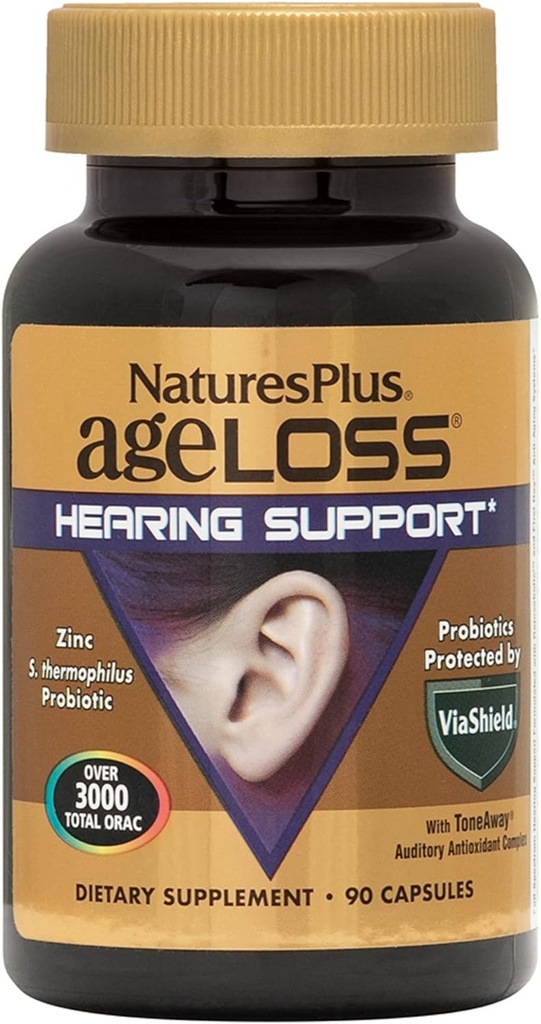 Natures Plus AgeLoss Hörgerät - 90 Kapseln - Vegetarisch, Glutenfrei - 30 Portionen