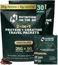 Ernährung auf den Go Whey Protein Isolate Pakete mit Kreatin – 25g Protein + 5g Creatine – Single-Serve Travel Protein – Schokolade (30-Pack)