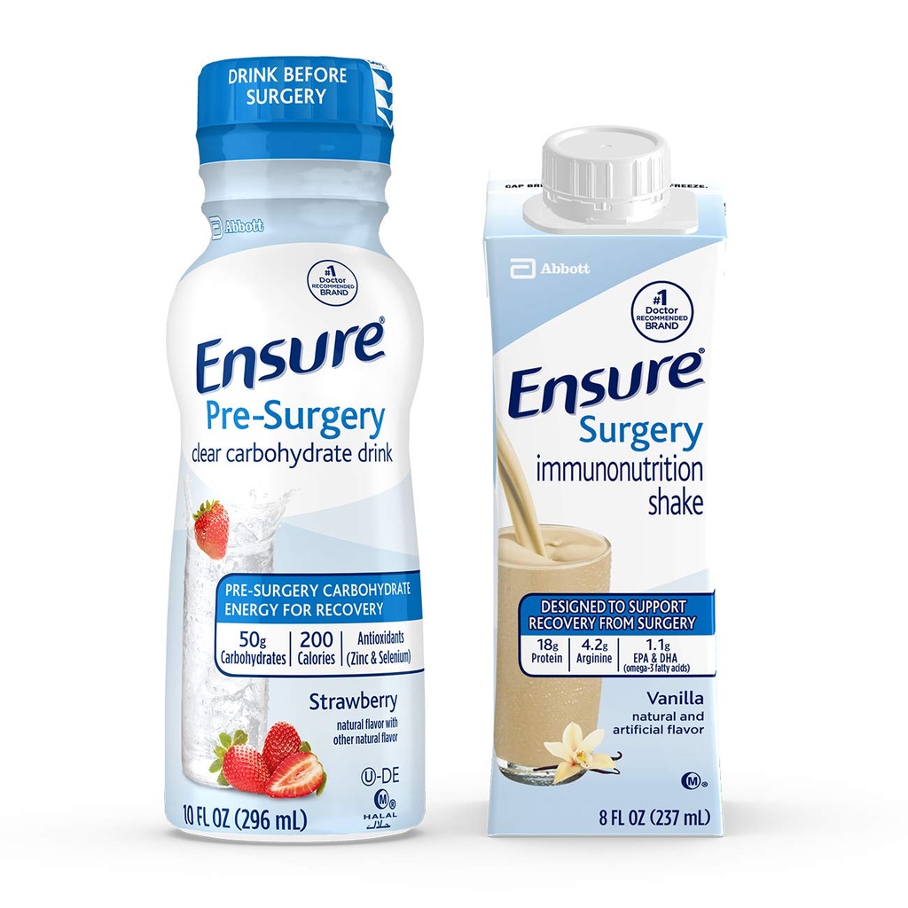 S'assurer que la chirurgie périopératoire de 5 jours avec 3 Préchirurgie S'assurer que les boissons glucidiques claires et 20 Assurer la chirurgie Immunonutrition Shakes