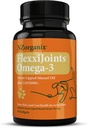 FlexxiJoints Omega-3 Hip and Joint Supplement • Huile Omega-3 de moules de couleur verte pour chiens • 100% Nouvelle-Zélande de moules de couleur verte (60 softgels)