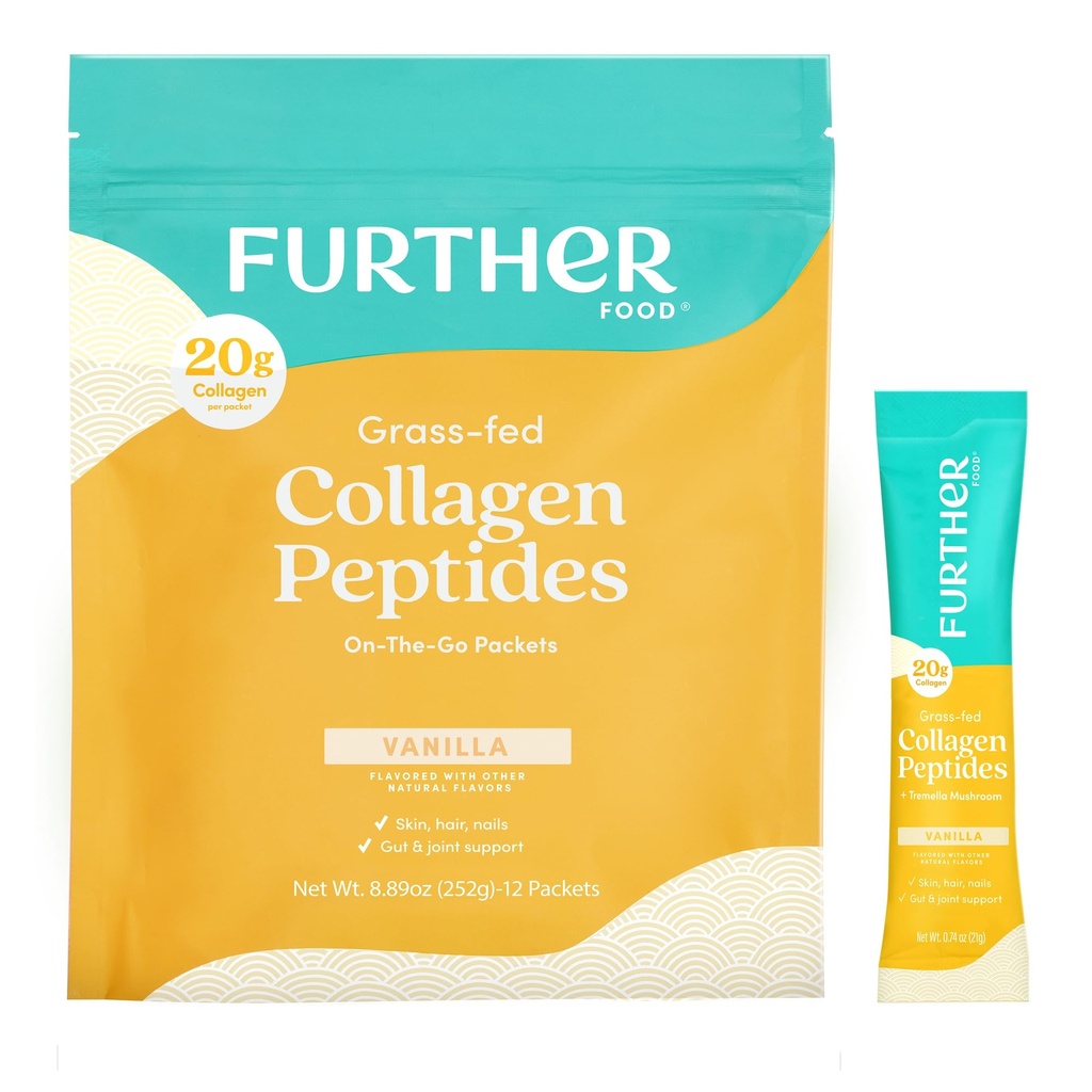 Weitere Lebensmittel Vanilla Collagen Peptide Pulver Stick Packs, Grass-Fed Pasture-Raised Hydrolyzed Typ 1 & 3 Protein, Gut Health + Joint, Haar, Haut, Nägel, Paleo Keto Sugar-Free 8.89 oz