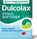 Dulcolax Stool Softener Laxative Liquid Gel Kapseln, Gentle Constipation Relief für harte, trockene Hocker, Docusate Sodium 100 mg, 25 Count