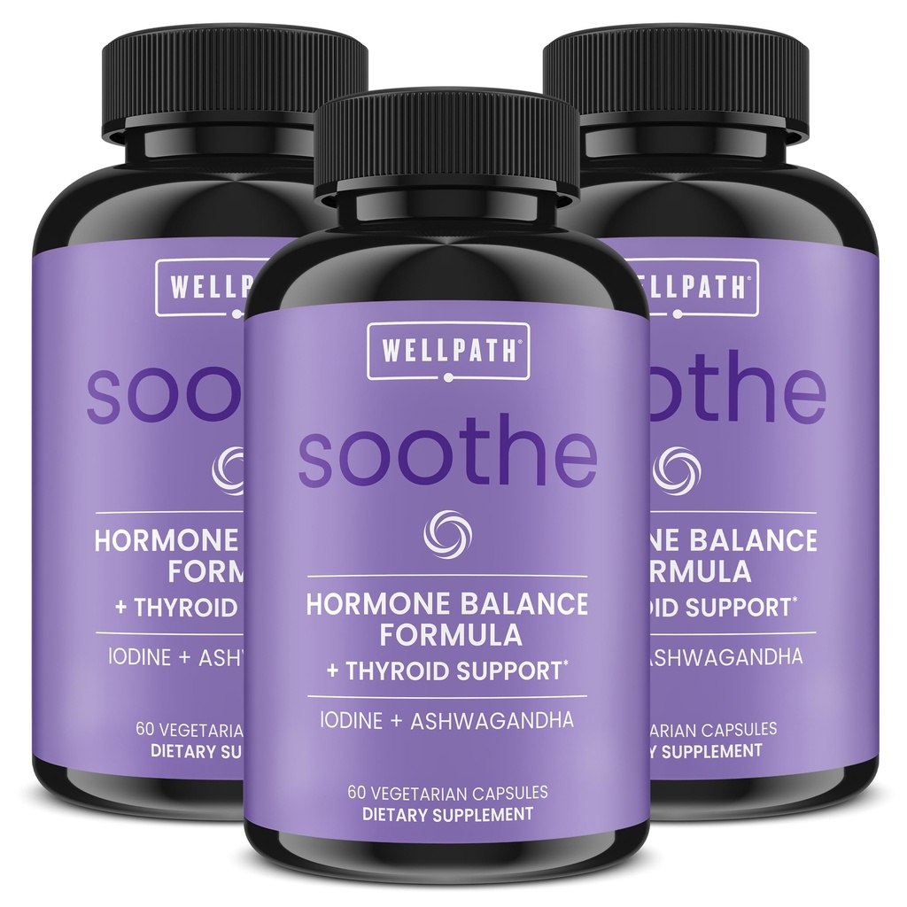 Soothe Hormone Balance pour les femmes + Thyroïde Support pour les femmes (3-Pack)