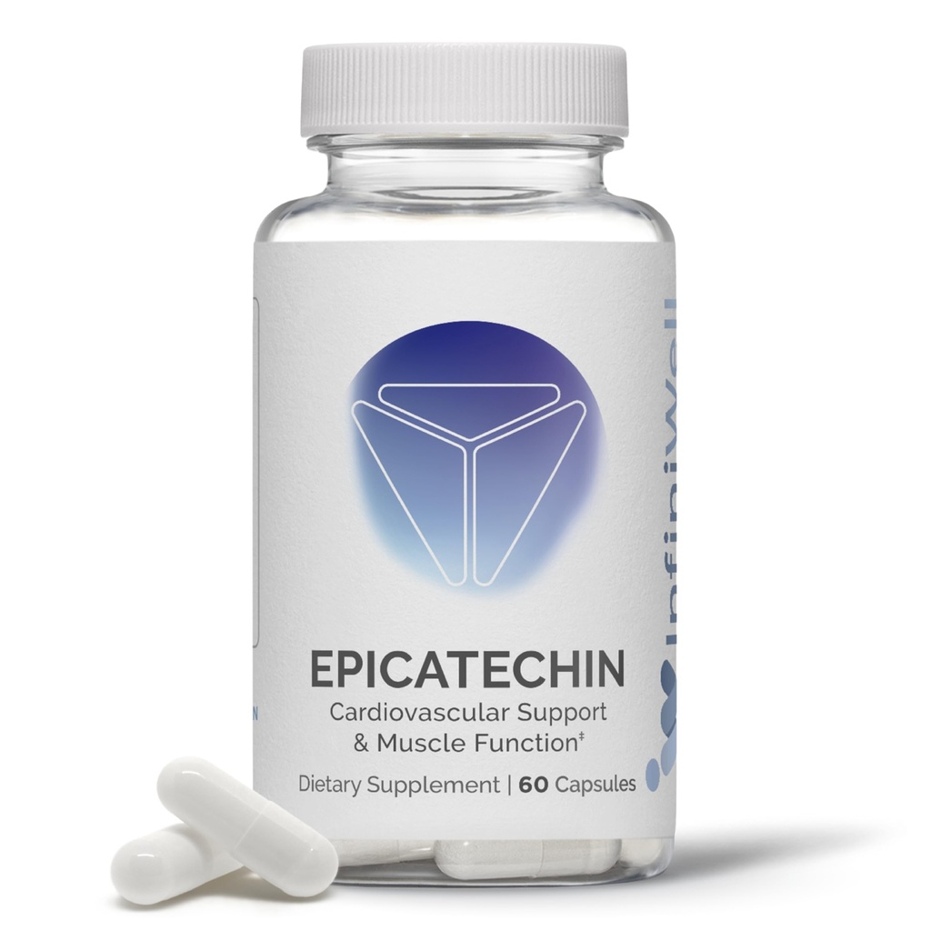 InfiniWell Epicatechin-Ergänzung - Unterstützung Muscle Building & Nitric Oxide Production - Förderung gesunder Proteinsynthese, Übung Erholung, Antioxidans Support & Kognitive Funktion (60 Kapseln)