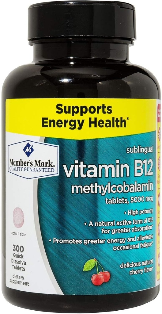 Les membres marquent la vitamine B12 5 000 mcg (300 Nombre)