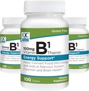 Qualität Wahl Vitamin B1 Thiamin 100 mg Energieunterstützung, Nervous System Funktion, & Gehirn Gesundheit Vitamin Ergänzung Tabletten, 100 Zähler Flaschen (3 Pack)