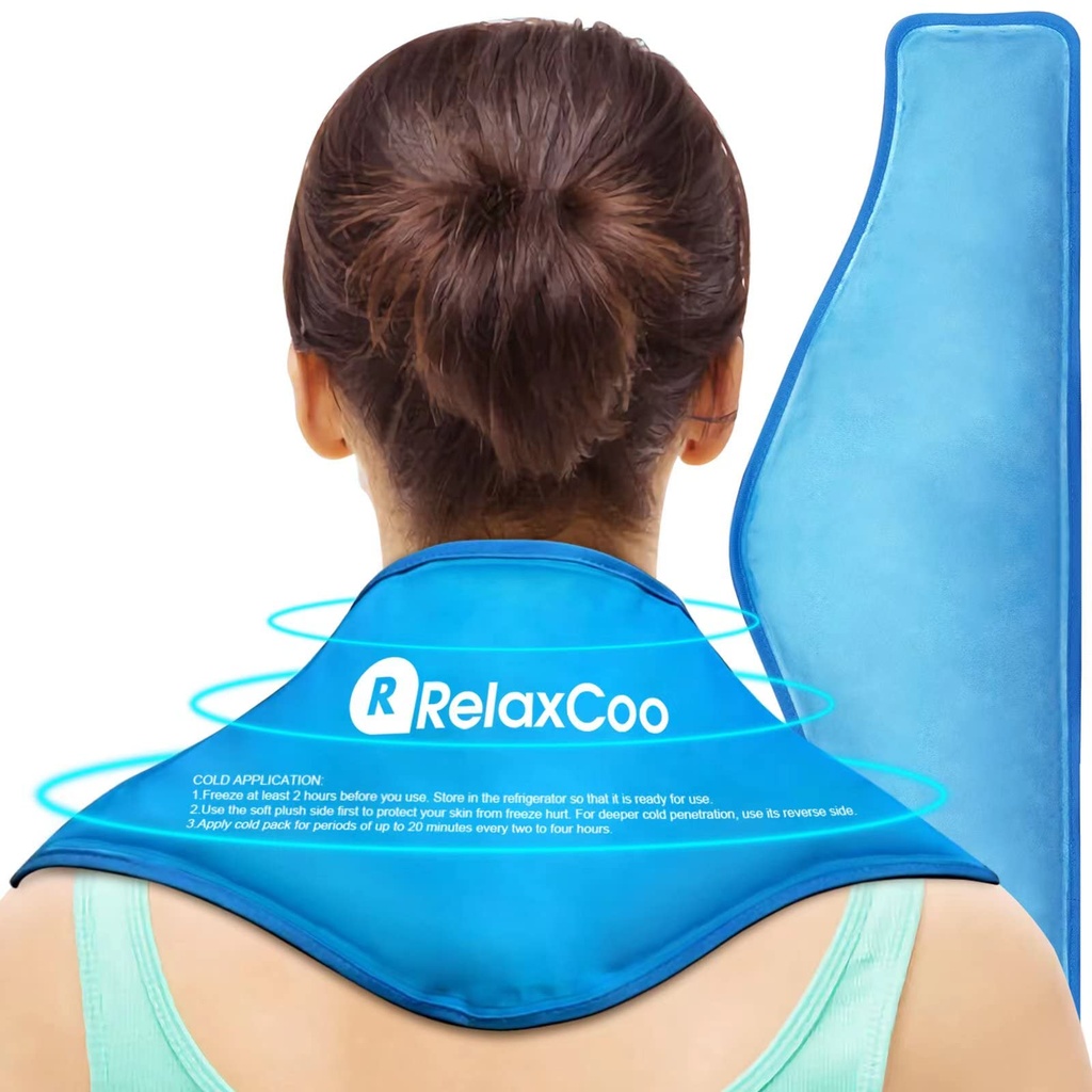 Neck Ice Pack Wrap, wiederverwendbares Gel Ice Pack für Neck Schultern, Kaltkompresstherapie für Schmerzlinderung, Verletzungen, Schwellung, Brügge, Verstauchungen, Entzündungen und zervikale Chirurgie Erholung