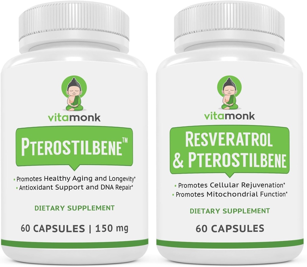 VitaMonk Langlebigkeit Duo - Resveratrol & Pterostilbene Power Pack