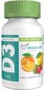 Vegan Life Nutrition - Vitamin D3 Gummi für Kinder und Erwachsene (1000 IU) - Glutenfrei, Non-GMO, unterstützt Knochengesundheit und Immunsystem - 60 Gummi