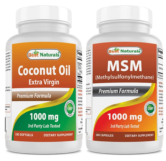 Best Naturals Extra Virgin Kokosöl 1000 mg & MSM 1000 mg