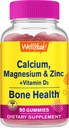 Kalzium, Magnesium, Zink + Vitamin D3 Gummie von Wellja | Knochen, Muskel und Nerve Gesundheit Unterstützung, Immununterstützung | für Männer und Frauen | Glutenfrei, Non GMO | Raspberry Flavor | 90 Count