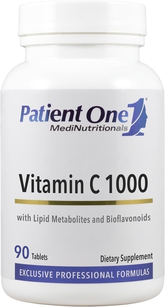 Patient One Vitamin C 1000 mg | Supplement zur Unterstützung Immunsystem Gesundheit* | Lipid Matrix Plus Bioflavonoide für verbesserte Absorption | 90 Tabletten
