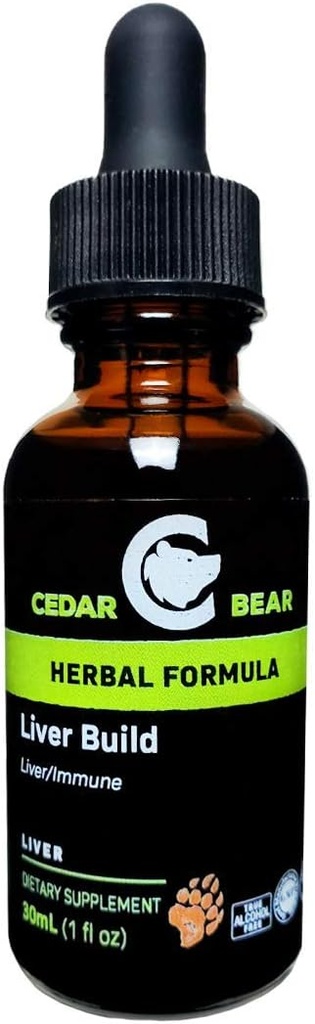 Le foie d'ours cèdre construit un supplément à base de plantes liquides qui aide à renforcer le foie et la fonction Gallbladder 1 Fl Oz