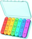Pill Organizer 3 Times a Day, Weekly Pill Organizer 3x a Day, Pill Box 7 Day, Daily Pill Box Organizer, Travel Container Pill Cases Organizers 7 Day, Medicine Organizer to Hold Vitamins and Medication