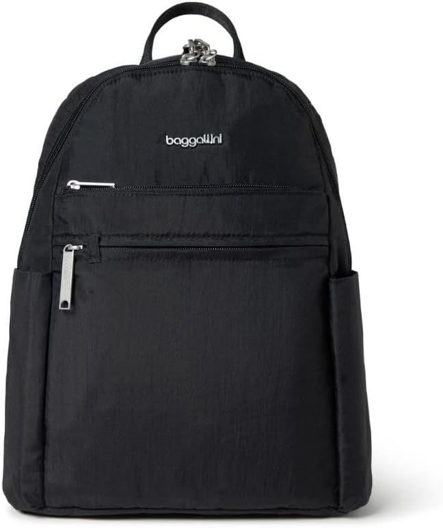 Securtex® Anti-Diebstahl Urlaub Reise Rucksack 10x13" Slash-Resistant Nylon Daypack w/RFID, Schwarz