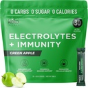 Keto Vitals Immunität Zucker Freie Elektrolyte Pulver mit Vitamin C, Ginger, Turmeric, & Elderberry - Steigern Sie Ihr Immunsystem und hydratisieren Sie Ihren Körper - Grüne Apfel Geschmack, 30 Zähler