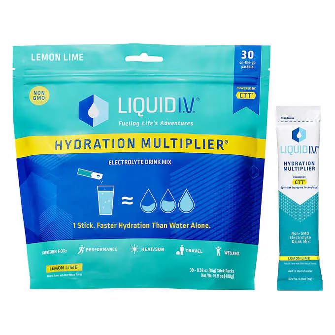 Liquid I.V. Hydratation Lime de citron Mélange de poudre d'électrolyte, 28 Compte