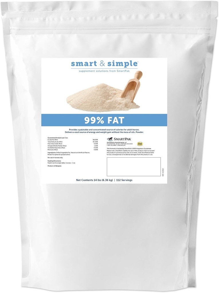 Smart & simple 99% de graisse de cheval supplément gain de poids soutient l'état idéal du corps dans les chevaux