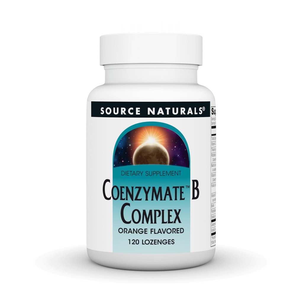 Source Naturelle Complexe Coenzymate B - Arôme orange qui se fond dans la bouche - Vitamines B - 120 Lozenges