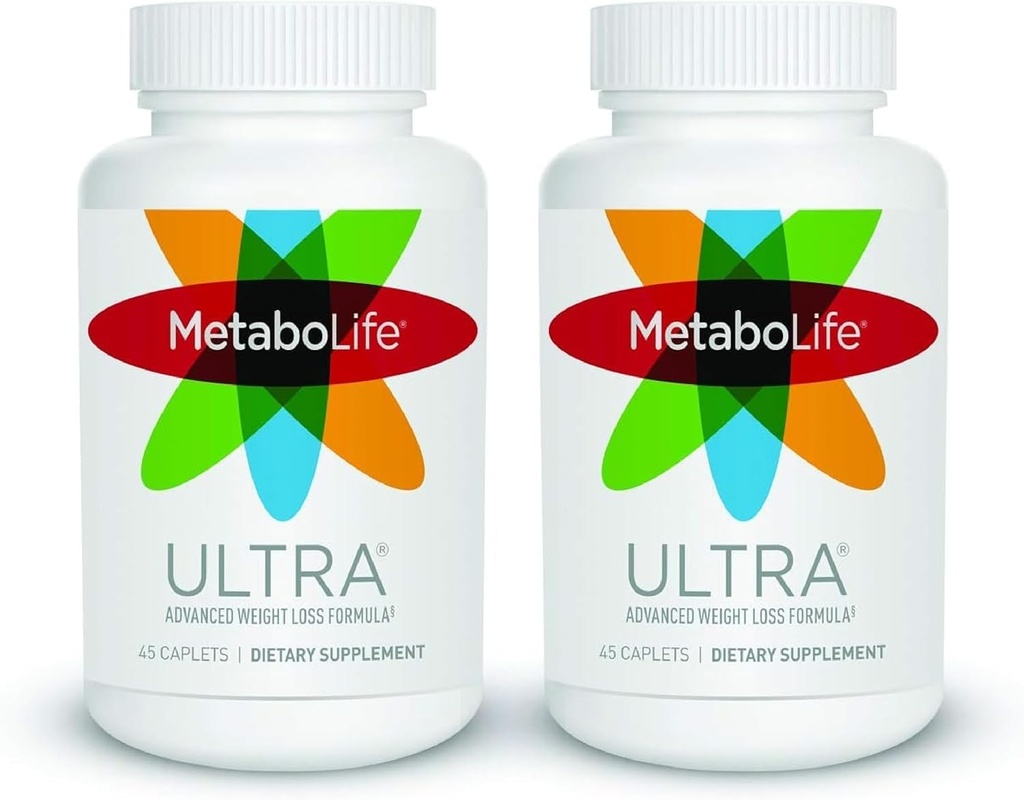 Twinlab MetaboLife Ultra - Nahrungsergänzung - Hunger Supplement für Damen und Herren - 800 mg, 45 Caplets - 2 Pack