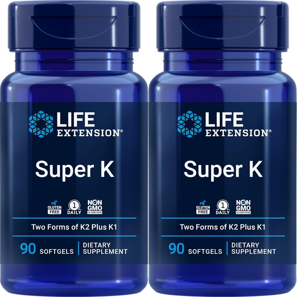 Life Extension Super K, 90 Softgels (Pack von 2)