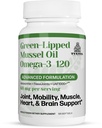 TURNER New Zealand Green Lipped Omega-3 Mussel Öl, 53x Höhere Potenz mit UAF1000+ Super Antioxidant für Superior Joint Comfort & Mobility, No Fishy Nachgeschmack, 1 Flasche, 120 Softgels