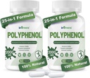 25-in-1 Polyphenol-Ergänzung, 2000MG Leistungsstarke Antioxidantien & Polyphenol für Alter Defense, Polyphenol Superfood, Quercetin, Resveratrol, Plant-Based & Energy, Immununterstützung, 120 Kapseln