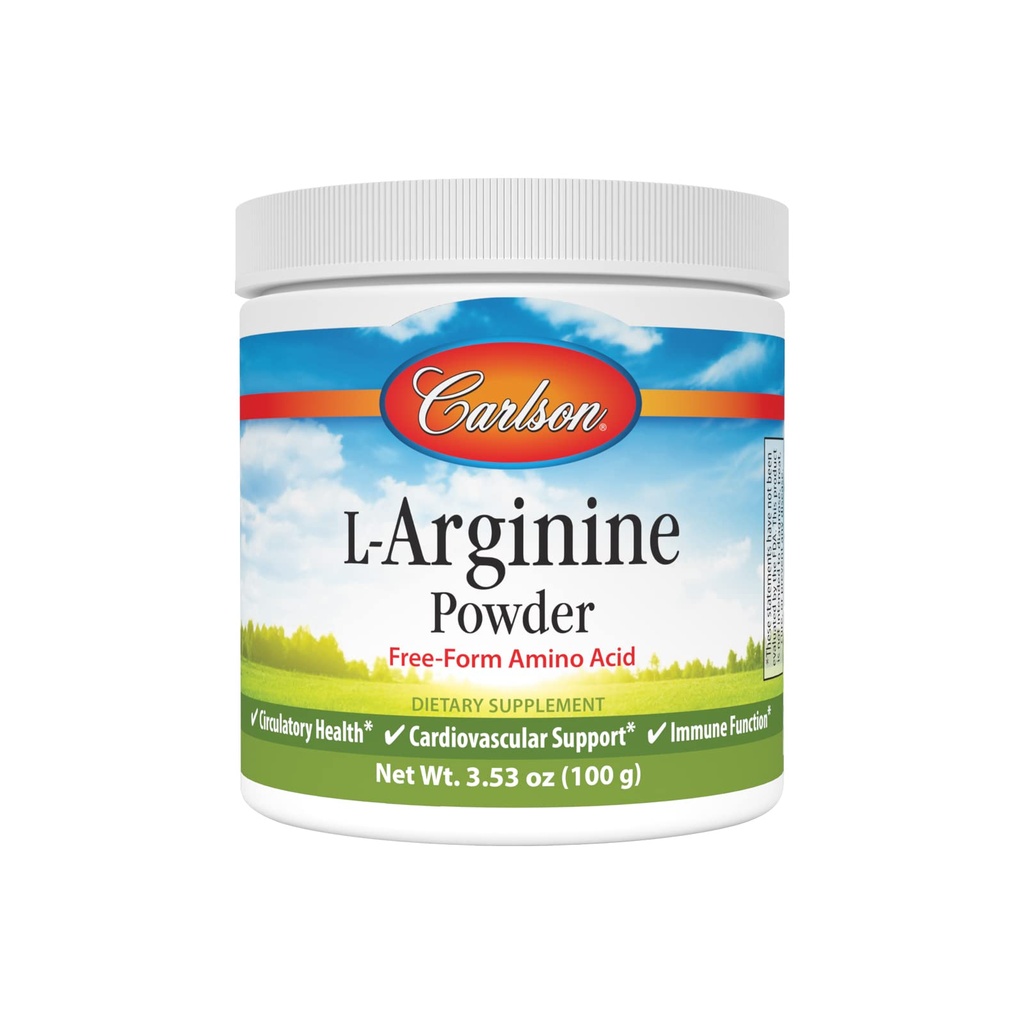 Carlson - L-Arginin-Pulver, Free-Form Aminosäure, Circulatory Health, 3.53 oz (100 g)