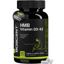Supplément HMB et vitamine D3 1 000 MG (180 capsules) - Suppléments HMB avec 4 000 UI de D3 et de calcium - Croissance musculaire, force et remède - B-Hydroxy B-méthylbutyrate Butyrate - Muscle Builder for Men