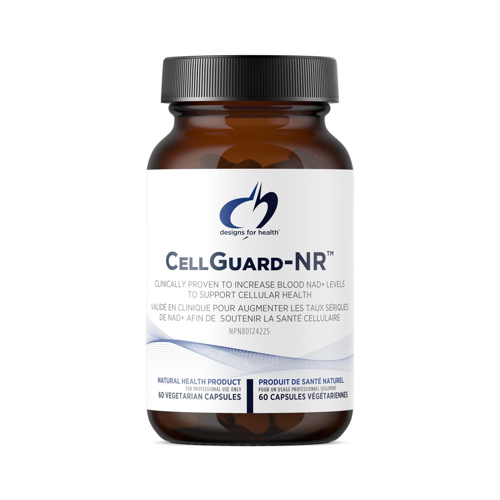 Designs for Health CellGuard-NR - Supplément NAD+ - Chlorure de riboside de nicotinamide avec resvératrol + Pterostilbène pour soutenir la réparation cellulaire et le vieillissement en santé (60 capsules véganes)