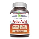 Formules étonnantes Acides foliques (Vitamine B9) 800 Mg Suppléments Capsules (en anglais seulement)