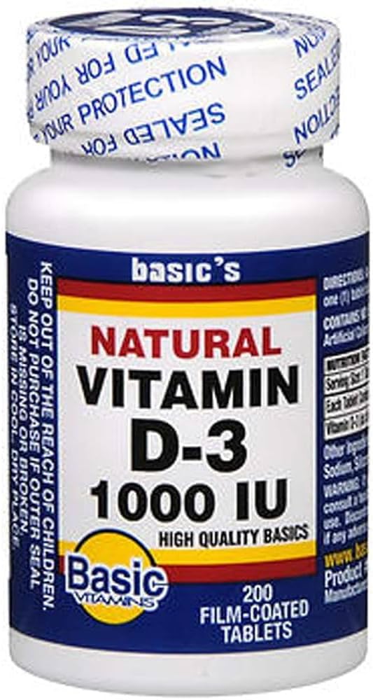 Vitamin D-3 1000 IU Filmfarbene Tabletten - 200 ct