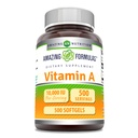 Formules étonnantes Vitamine A 10000 UI Supplément de Retinyl Palmitate de 3000 Mcg.