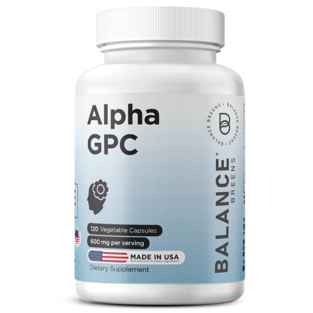 Alpha GPC Choline Supplement 600mg, 120 Veg Kapseln - Advanced Memory Formula, Nootropic Brain Support (120 Count (Pack von 1))