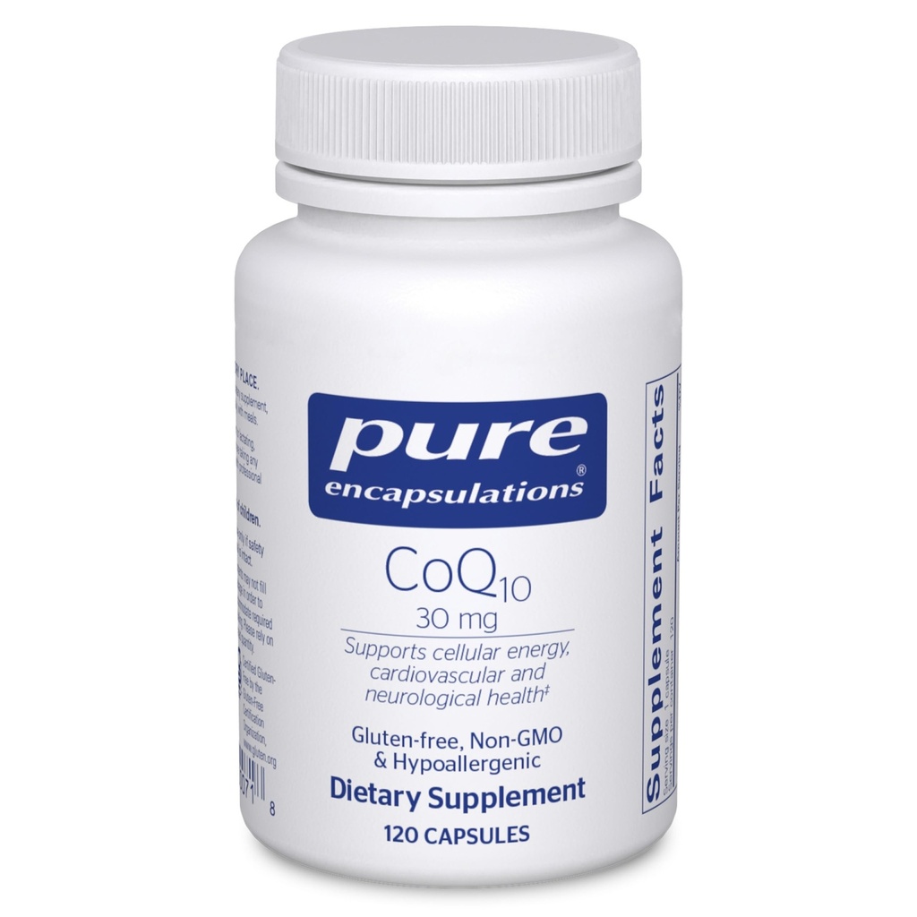Reine Kapseln CoQ10 30 mg | Coenzym Q10 Ergänzung für Energie, Antioxidantien, Gehirn und zelluläre Gesundheit, Kognition und Herz-Kreislauf-Unterstützung* | 120 Kapseln