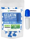 XPRS Nutra Größe 1 Leere Kapseln - 100 Count Leere Gelatine Kapseln - Pille DIY Kapsel Füllung - Pure Bovine Pill Gel Kapseln für Do-It-Yourself Ergänzungen (blau/weiß)