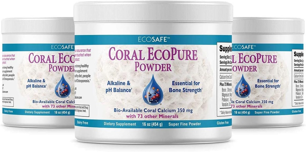 Coral Ecopure Powder, Coral Calcium Powder Supplement mit Coral Minerals - 16 Unzen