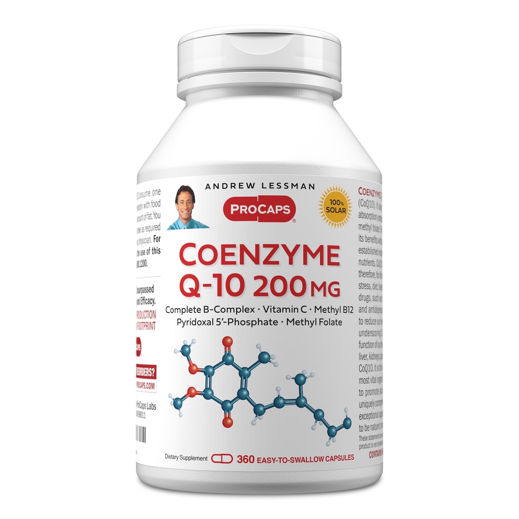 ANDREW LESSMAN Coenzym Q-10 200 mg 360 Kapseln - Essential for Energy Production and Optimum Key Organ Funktion, Anti-Oxidant-Unterstützung, von Aging, Plus B-Complex. Einfach zu Swallow Kapseln