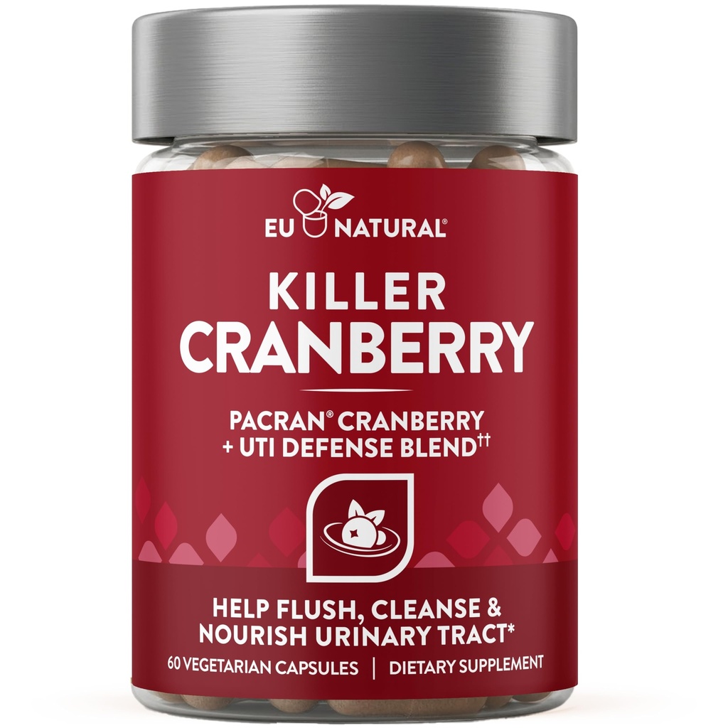 9-in-1 Killer Cranberry Pillen für Frauen – UTI Defense Blend mit klinisch untersuchten Zutaten – 9 Extrakt Urinary Tract Supplement – Pine Bark, Propolis, Vitamin D & Mehr – 60 Fast-Acting Capsules