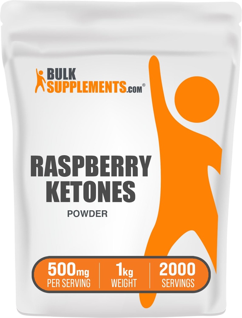 BulkSupplements.com Poudre de cétones framboises - Supplément de cétones framboises, source antioxydante - pour le soutien énergétique, sans gluten, 500mg par portion, 1kg (2,2 lbs) (paquet de 1)