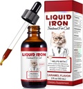 Eisen-Ergänzungen für Katzen, 60ML Flüssigeisen mit Folat und B12 unterstützt Anämie, niedrige Enery Levels und Lethargy, fördert die Bildung von roten Blutkörperchen und Blutgesundheit