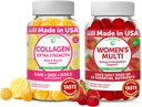 Lunakai Collagen und Women's Multivitamin Gummis Bundle - Non-GMO Anti Aging Supplements mit Biotin, Zink, Vitamin C und E - 100% täglicher Wert von 16 essentiellen Vitaminen und Mineralien - 30 Tage Versorgung