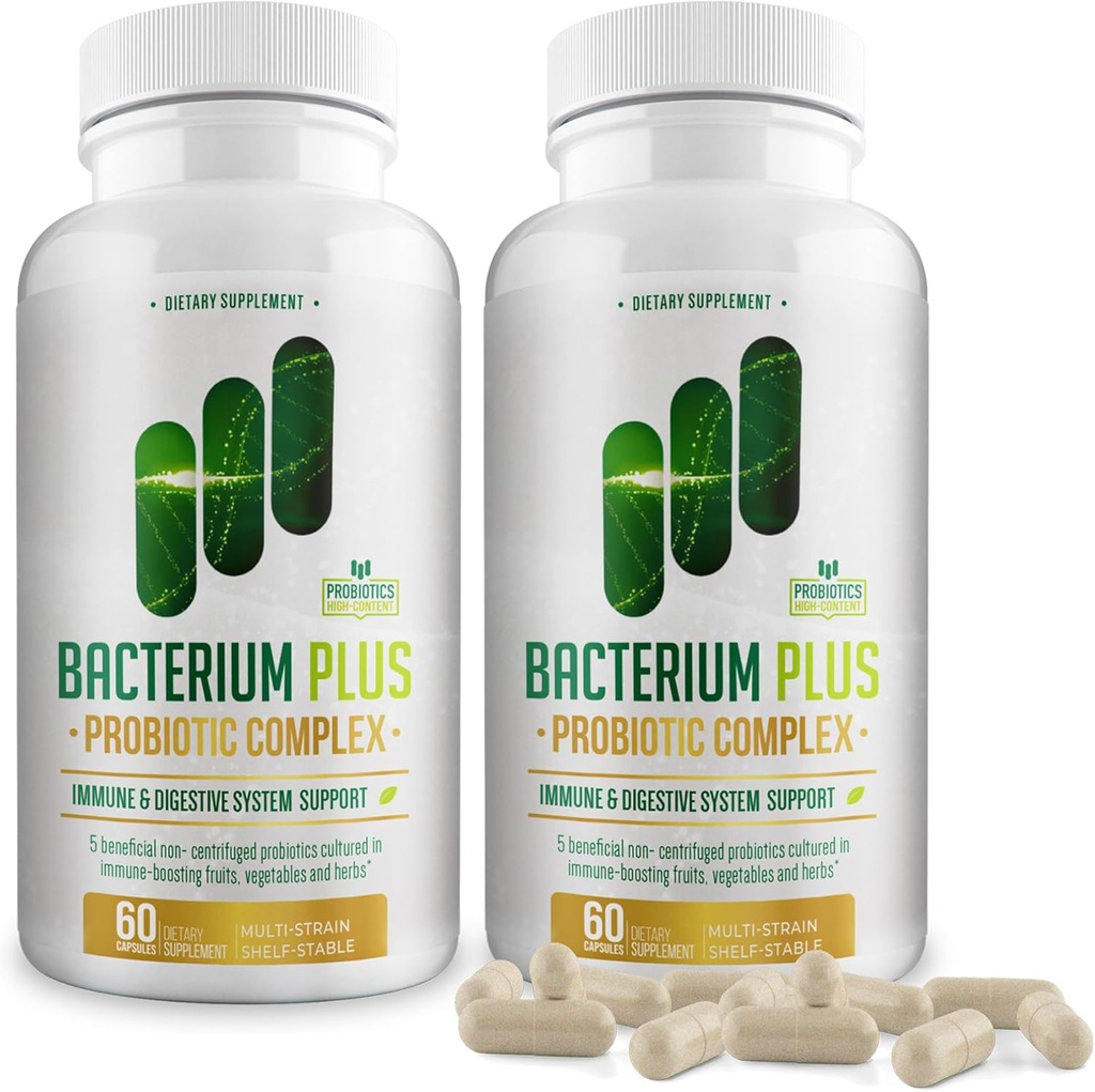 Bacterium Plus, Natürliches Produkt, Immunsystemunterstützung, Patentierte Formel, Originalprodukt - 120 Count - Paket von 2