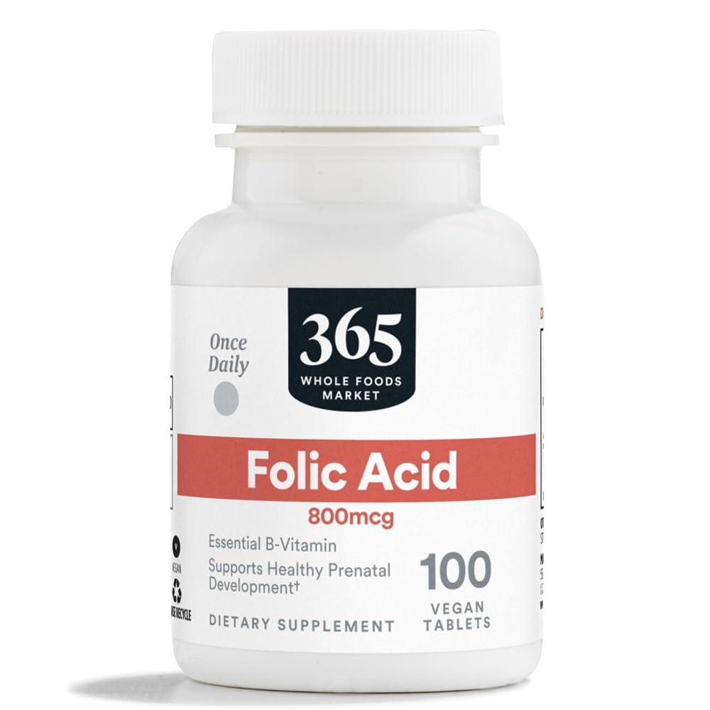 365 von Whole Foods Market, Folsäure 800 MCG, 100 CT